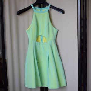 Mesh Double-Layered Racerback Dress w Cutout